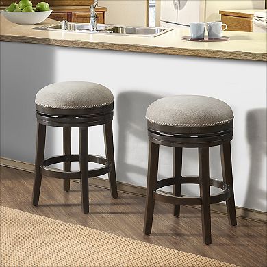 Alaterre Furniture Clara Swivel Counter Stool 2-piece Set