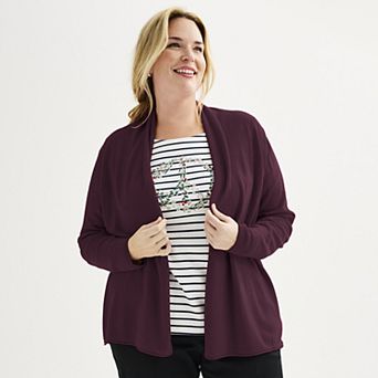 Plus Size Croft & Barrow® The Extra Soft Closureless Cardigan