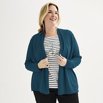 Plus Size Croft & Barrow® The Extra Soft Closureless Cardigan