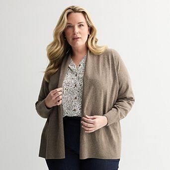 Plus Size Croft & Barrow® The Extra Soft Closureless Cardigan