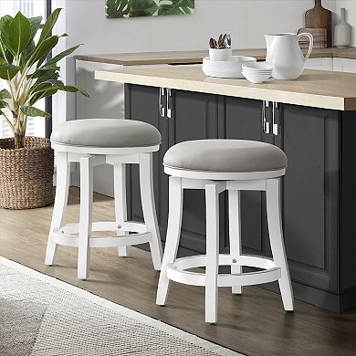 Alaterre Furniture Ellie Swivel Counter Stool 2-piece Set