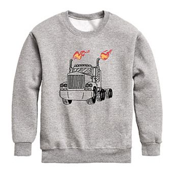 Boys 8-20 Truck Flames Fleece Sweatshirt