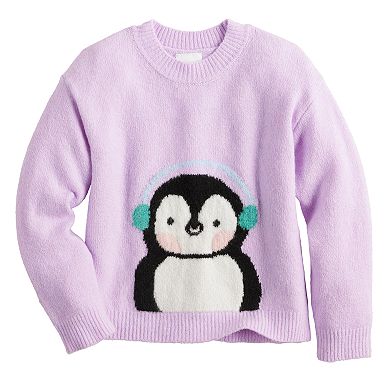 Baby & Toddler Girls Jumping Beans® Long Sleeve Crewneck Sweater 