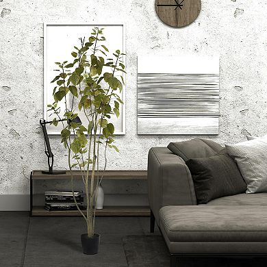 Vickerman Artificial Green Potted Cotinus Coggygria Tree Floor Decor