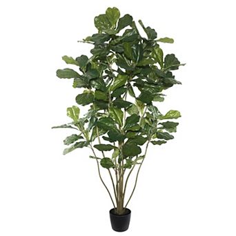 Vickerman Artificial Green Potted Fiddle Tree Floor Decor