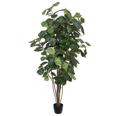 Vickerman Artificial Green Potted Fiddle Tree Floor Decor