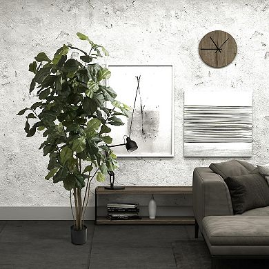 Vickerman Artificial Green Potted Fiddle Tree Floor Decor