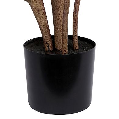 Vickerman Potted Artificial Green Rubber Tree Floor Decor