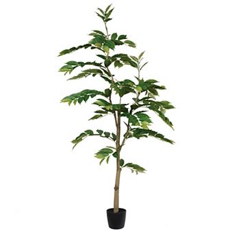 Vickerman Potted Artificial Green Nandina Tree Floor Decor