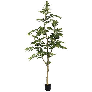 Vickerman Potted Artificial Green Nandina Tree Floor Decor