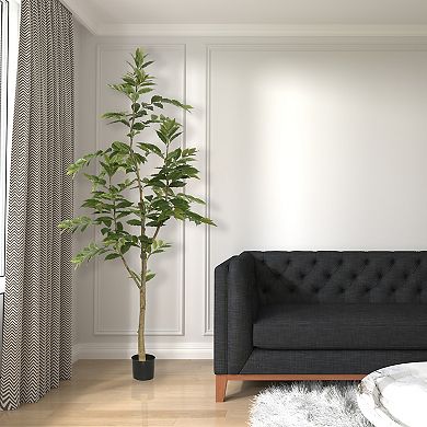 Vickerman Potted Artificial Green Nandina Tree Floor Decor