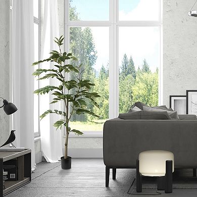 Vickerman Potted Artificial Green Nandina Tree Floor Decor