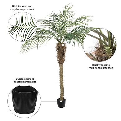 Vickerman Artificial Potted Phoenix Palm Tree Floor Decor