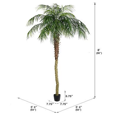 Vickerman Artificial Potted Phoenix Palm Tree Floor Decor