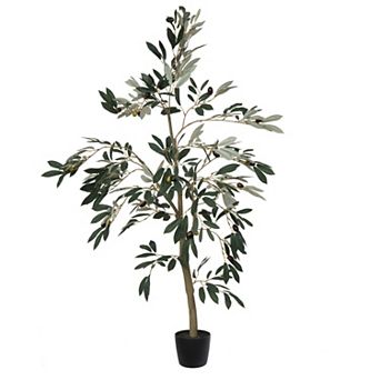 Vickerman Artificial Potted Olive Tree Floor Decor