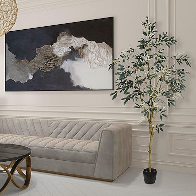 Vickerman Artificial Potted Olive Tree Floor Decor