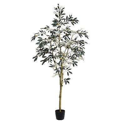 Vickerman Artificial Potted Olive Tree Floor Decor