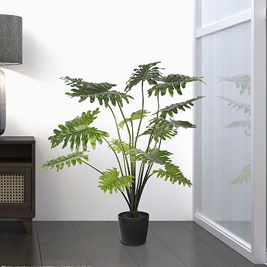 Vickerman Artificial Potted Grand Philodendron Bush Floor Decor