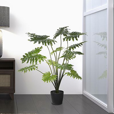 Vickerman 38 inch Artificial Potted Grand Philodendron Bush.