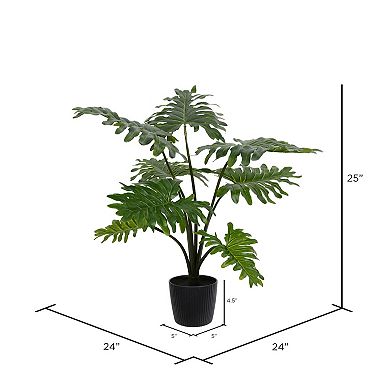 Vickerman Artificial Potted Grand Philodendron Bush Floor Decor