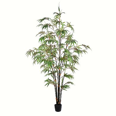 Vickerman Artificial Potted Black Japanese Bamboo Tree Floor Decor