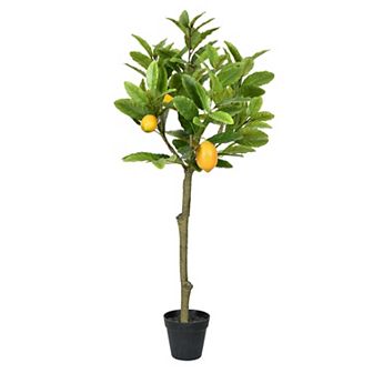 Vickerman 3' Artificial Potted Lemon Tree Floor Decor