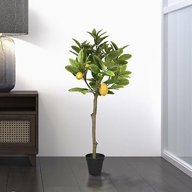 Vickerman 3' Artificial Potted Lemon Tree Floor Decor