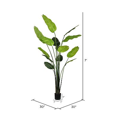 Vickerman 7' Artificial Potted Travellers Palm Tree