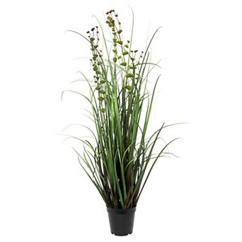 Vickerman 60" Artificial Potted Green Grass and Eucalyptus