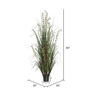 Vickerman 60" Artificial Potted Green Grass and Eucalyptus