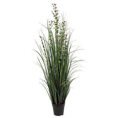 Vickerman 60" Artificial Potted Green Grass and Eucalyptus