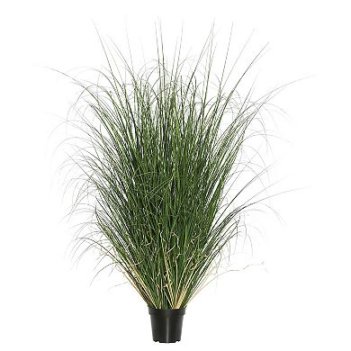 Vickerman 60" PVC Artificial Potted Green Curled Grass
