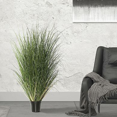 Vickerman 60" PVC Artificial Potted Green Curled Grass