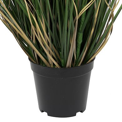 Vickerman 60" PVC Artificial Potted Green Curled Grass