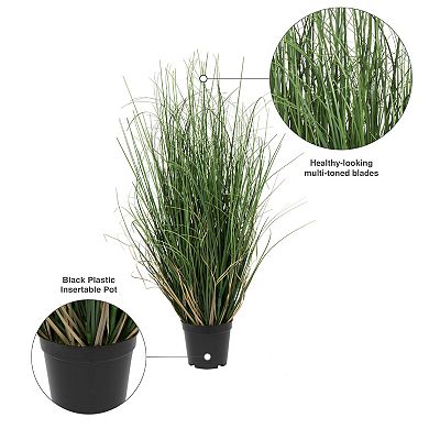 Vickerman 60" PVC Artificial Potted Green Curled Grass