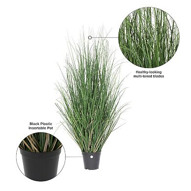 Vickerman 60" PVC Artificial Potted Green Curled Grass