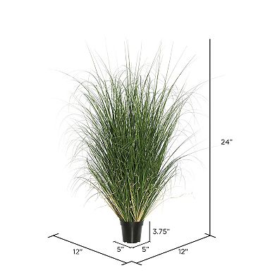 Vickerman 60" PVC Artificial Potted Green Curled Grass