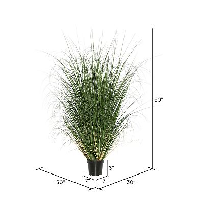 Vickerman 60" PVC Artificial Potted Green Curled Grass