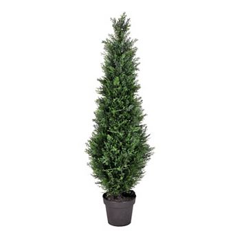 Vickerman 5' Artificial Potted Green Cedar Tree