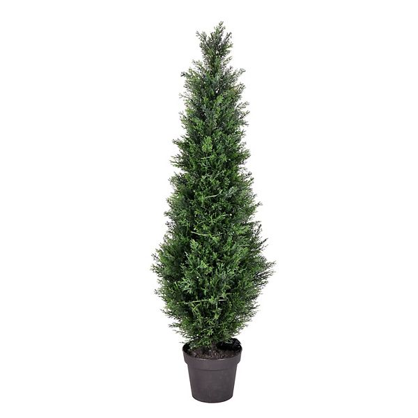 Vickerman 5' Artificial Potted Green Cedar Tree