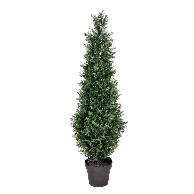 Vickerman 4' Artificial Potted Green Cedar Tree