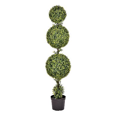 Vickerman 5' Artificial Triple Ball Green Boxwood Topiary