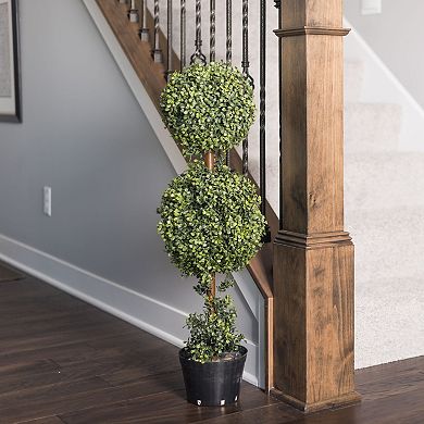 Vickerman 5' Artificial Triple Ball Green Boxwood Topiary