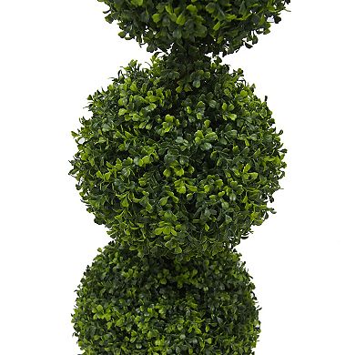 Vickerman 5' Artificial Triple Ball Green Boxwood Topiary