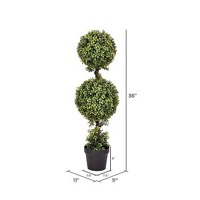 Vickerman 5' Artificial Triple Ball Green Boxwood Topiary