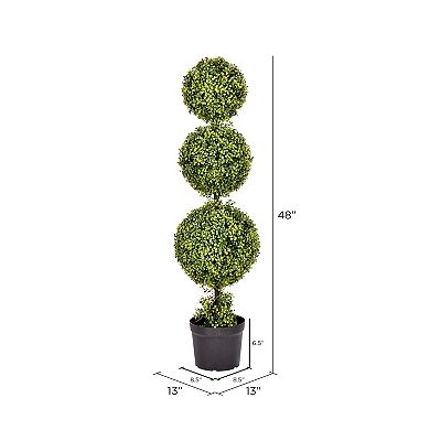 Vickerman 5' Artificial Triple Ball Green Boxwood Topiary