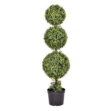 Vickerman 5' Artificial Triple Ball Green Boxwood Topiary