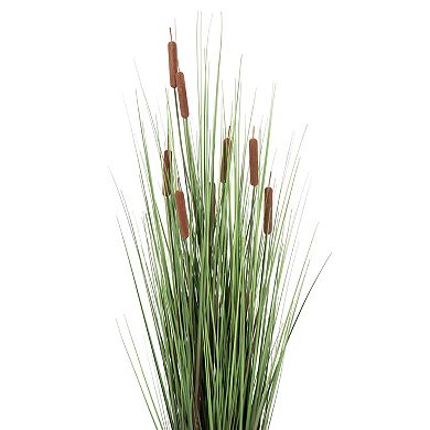 Vickerman 48" Artificial Potted Green Straight Grass and Cattails