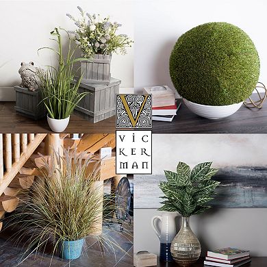 Vickerman 48" Artificial Potted Green Straight Grass and Cattails