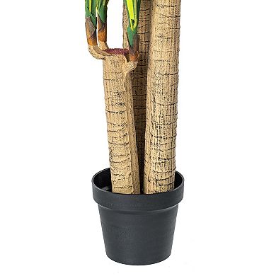 Vickerman 52" Artificial Green and Yellow Real Touch Dracaena Tree